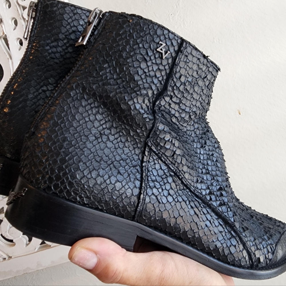 ZADIG & VOLTAIRE LEATHER ANKLE BOOTS WOMENS SIZE 38 - Picture 13 of 15